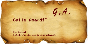 Galle Amadé névjegykártya